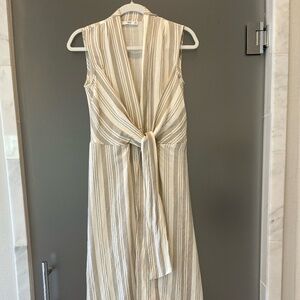 Mango Striped Linen Dress